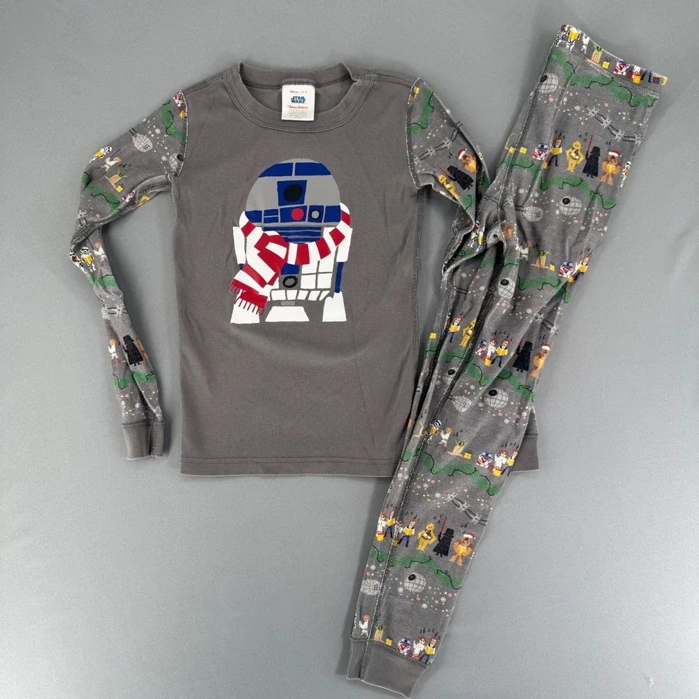 Unisex Hanna Anderson Star Wars R2-D2 Holiday Pajama Set Kids 10 Organic Cotton